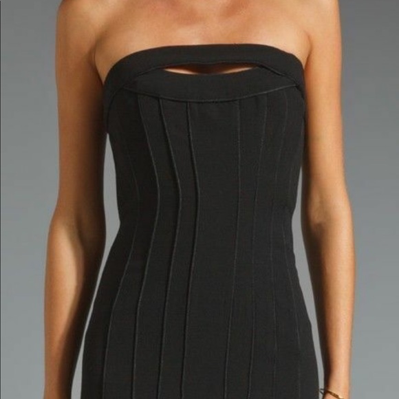 NWT BCBG Black Keyhole Cutout Strapless Dress Jean - Picture 10 of 10